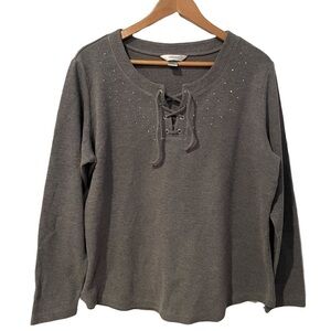 Cj Banks | Grey Sweater with Accents